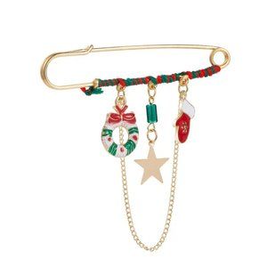 Christmas Charms Chain Kilt Collar Pin
